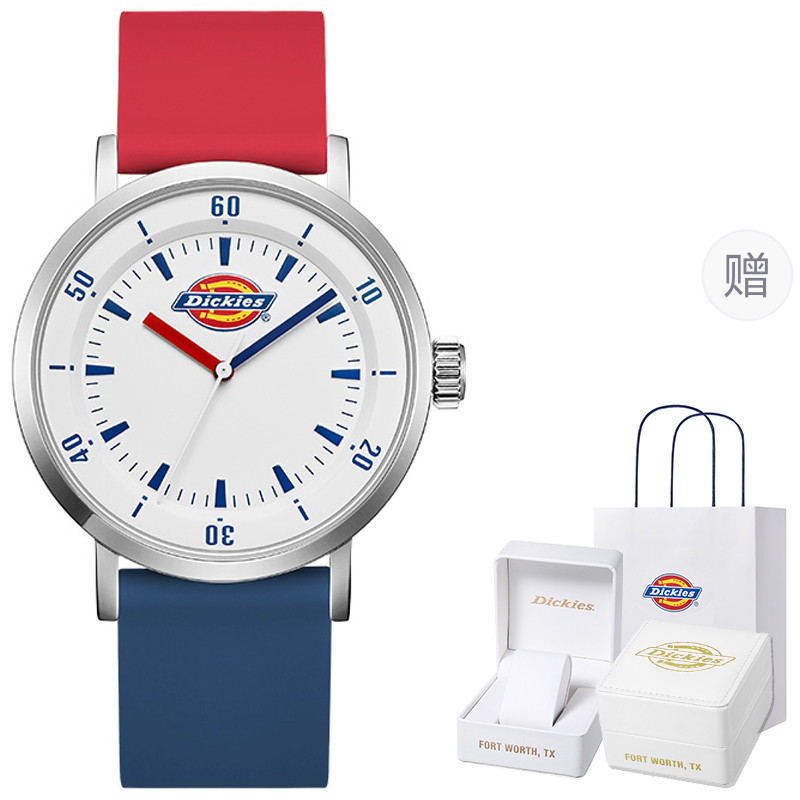 

Dickies Часы Unisex Watch, Classic Red Blue[White Gold Radiant Gift Box]