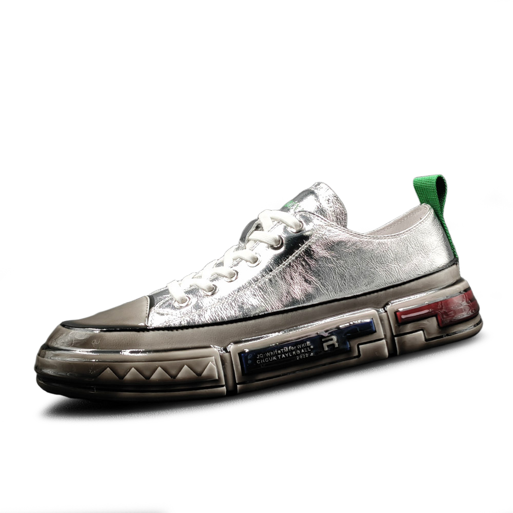 

SENJIALUO Серебряные мужские скейтерские кроссовки с низким верхом, устойчивые к истиранию, дышащие и нескользящие, цвет Silver