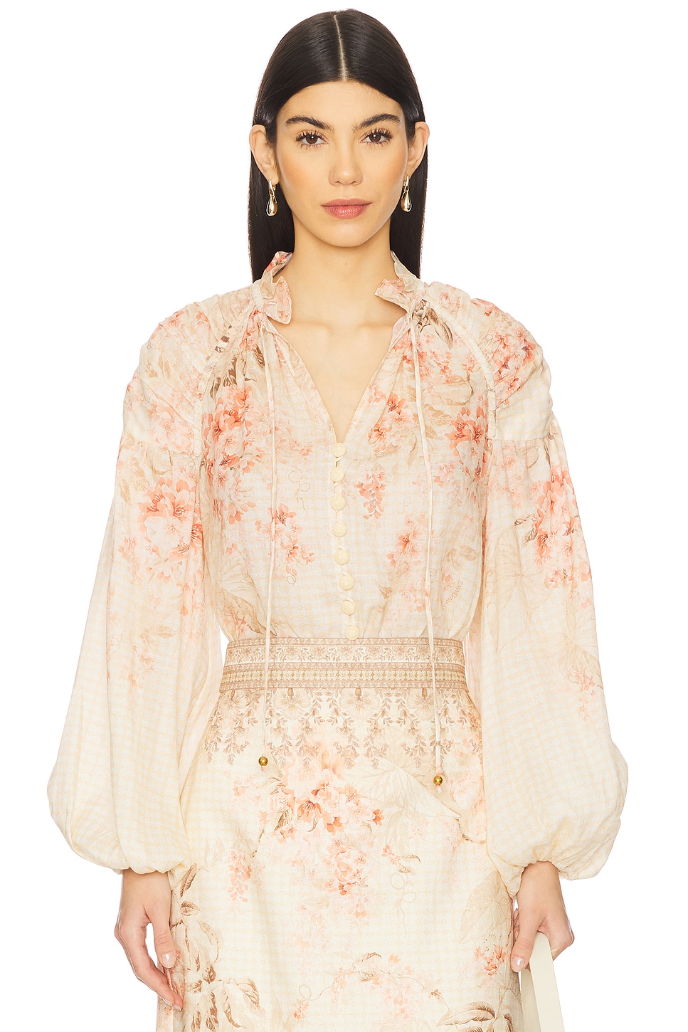 

Блуза "Illuminate billow" от Zimmermann, coral floral