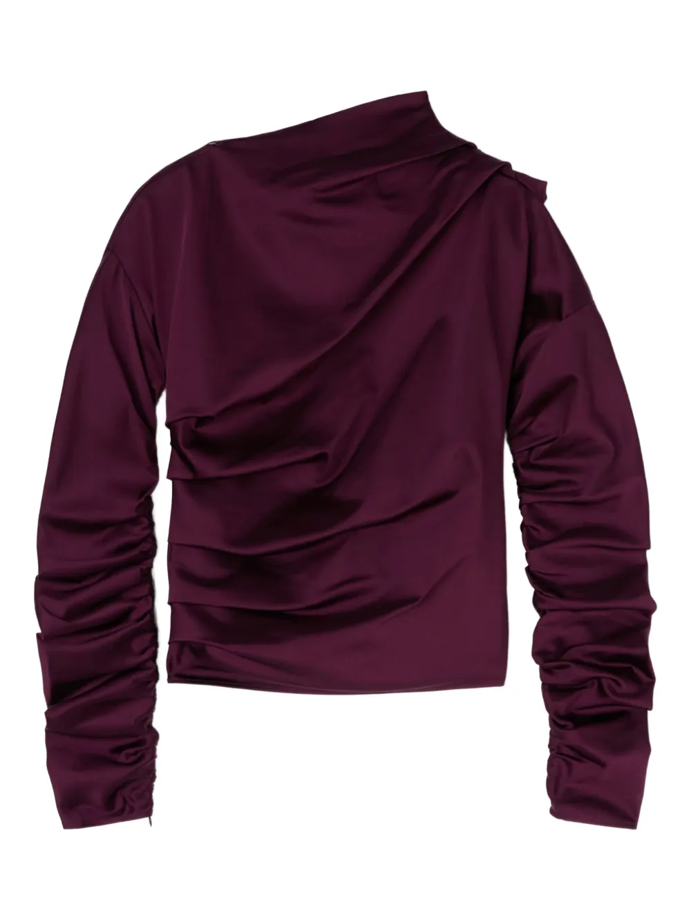 

Топ из сатина с драпировкой Ganni, красный