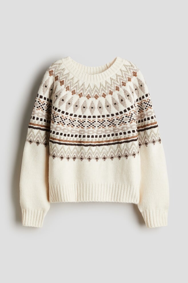 

Свитер жаккардовой вязки H&M, бежевый