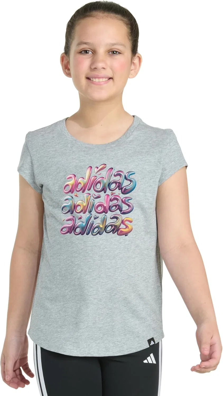 Футболка для девочек adidas, цвет Grey Heather