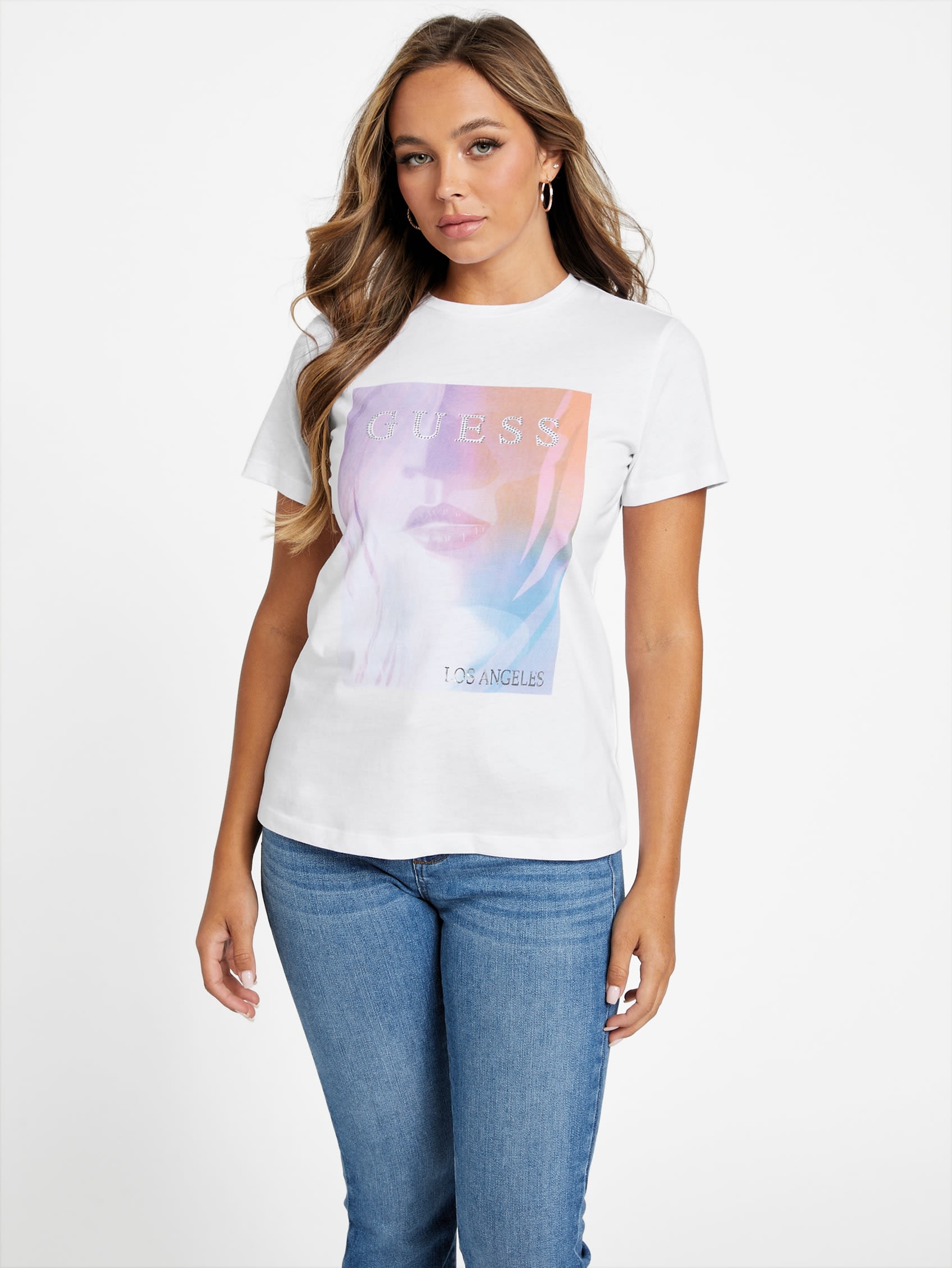 

Футболка Rissa Crewneck Guess Factory, цвет pure white