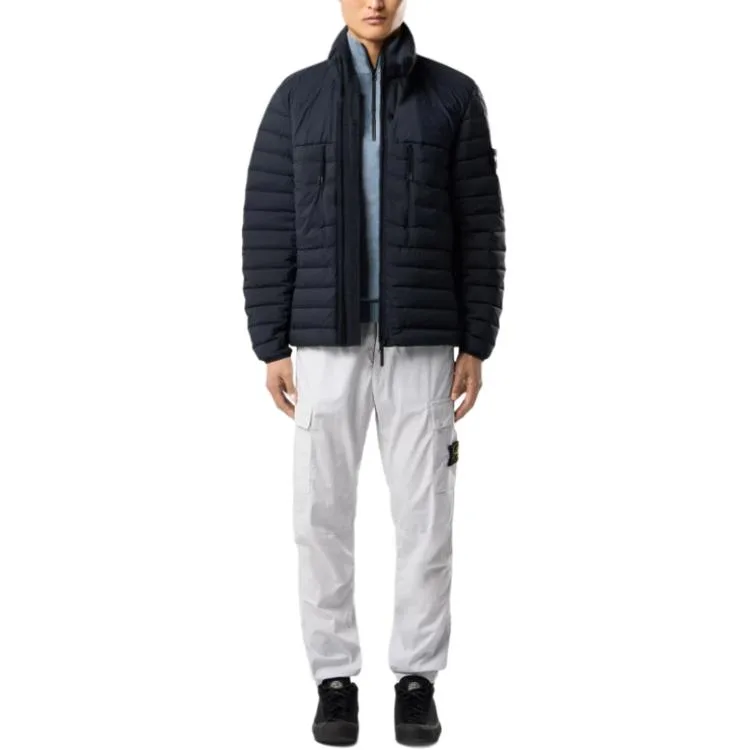 STONE ISLAND Пуховик мужской Marine Blue Stand Collar Moderate — фото 4