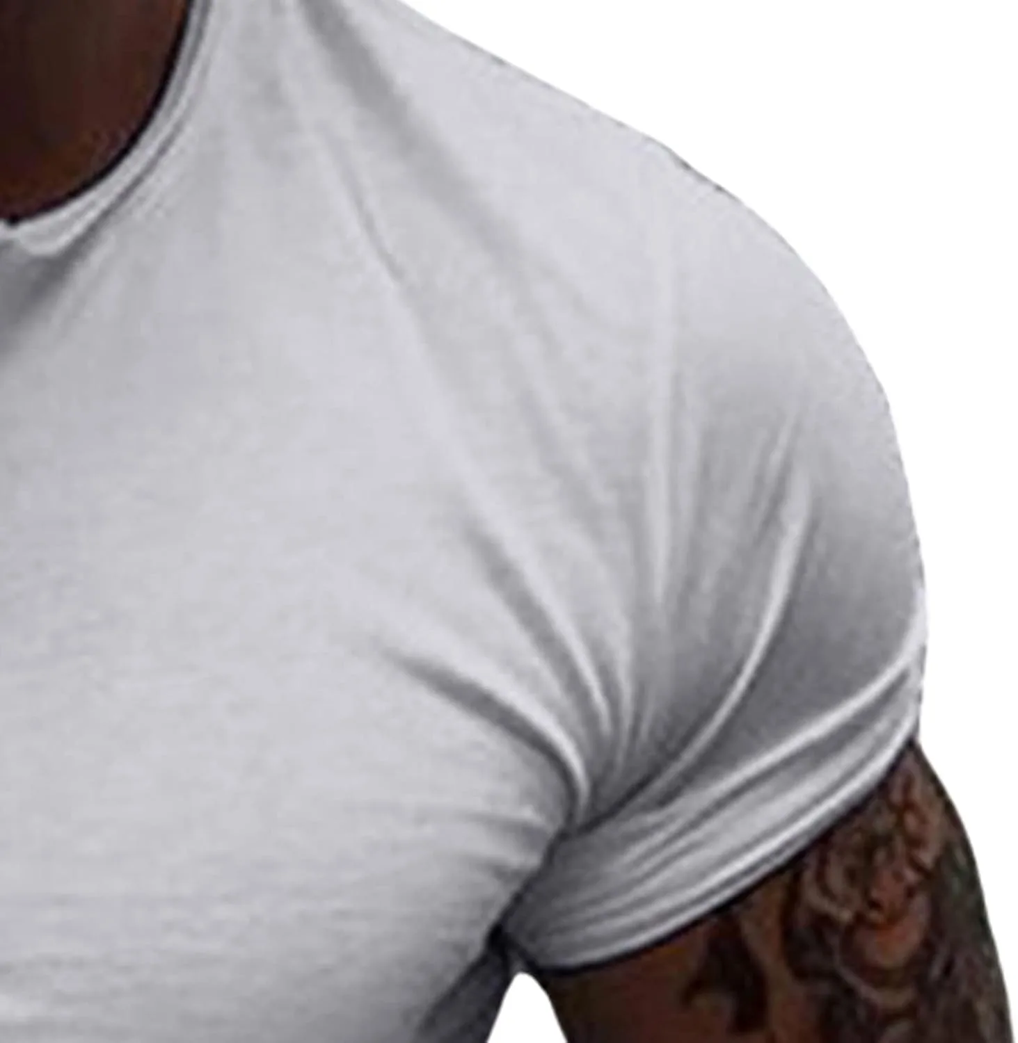 Мужская футболка Henley Slim с коротким рукавом и пуговицами — фото 4