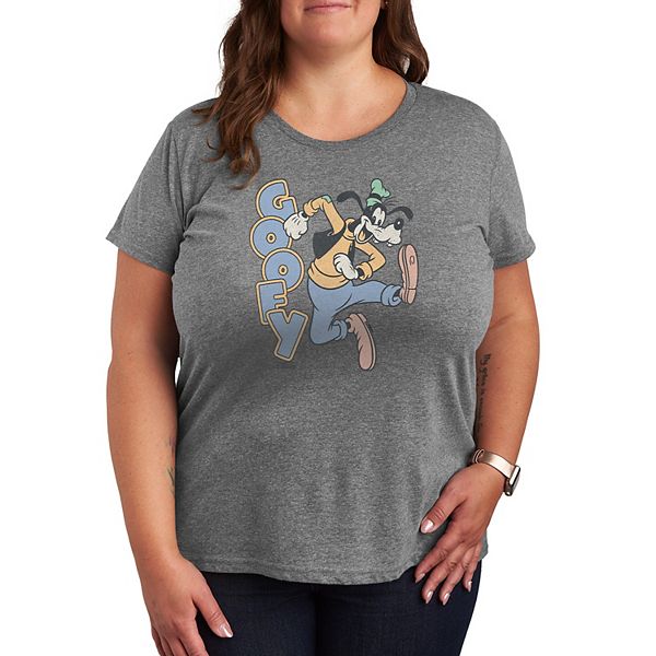

Футболка Plus size 's goofy с принтом и эффектом поношенности Disney, Heather Gray