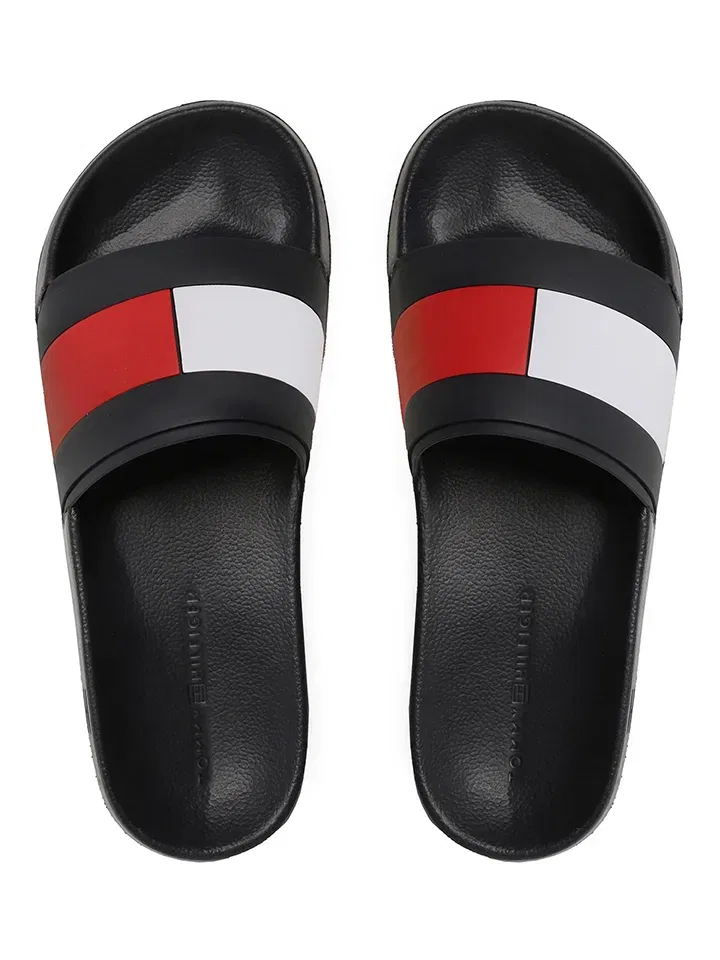 Домашние тапочки открытые Tommy Hilfiger Shoes черный