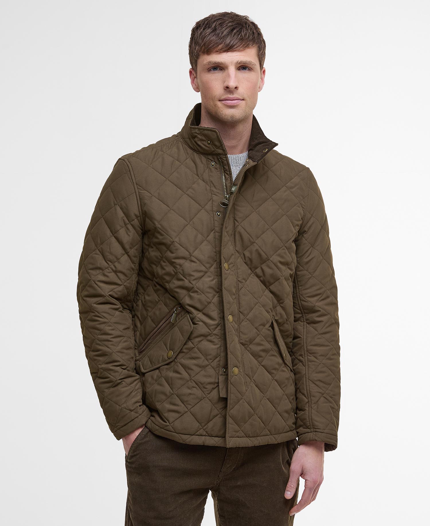 

Стеганая куртка Barbour Shoveler, темно-оливковый