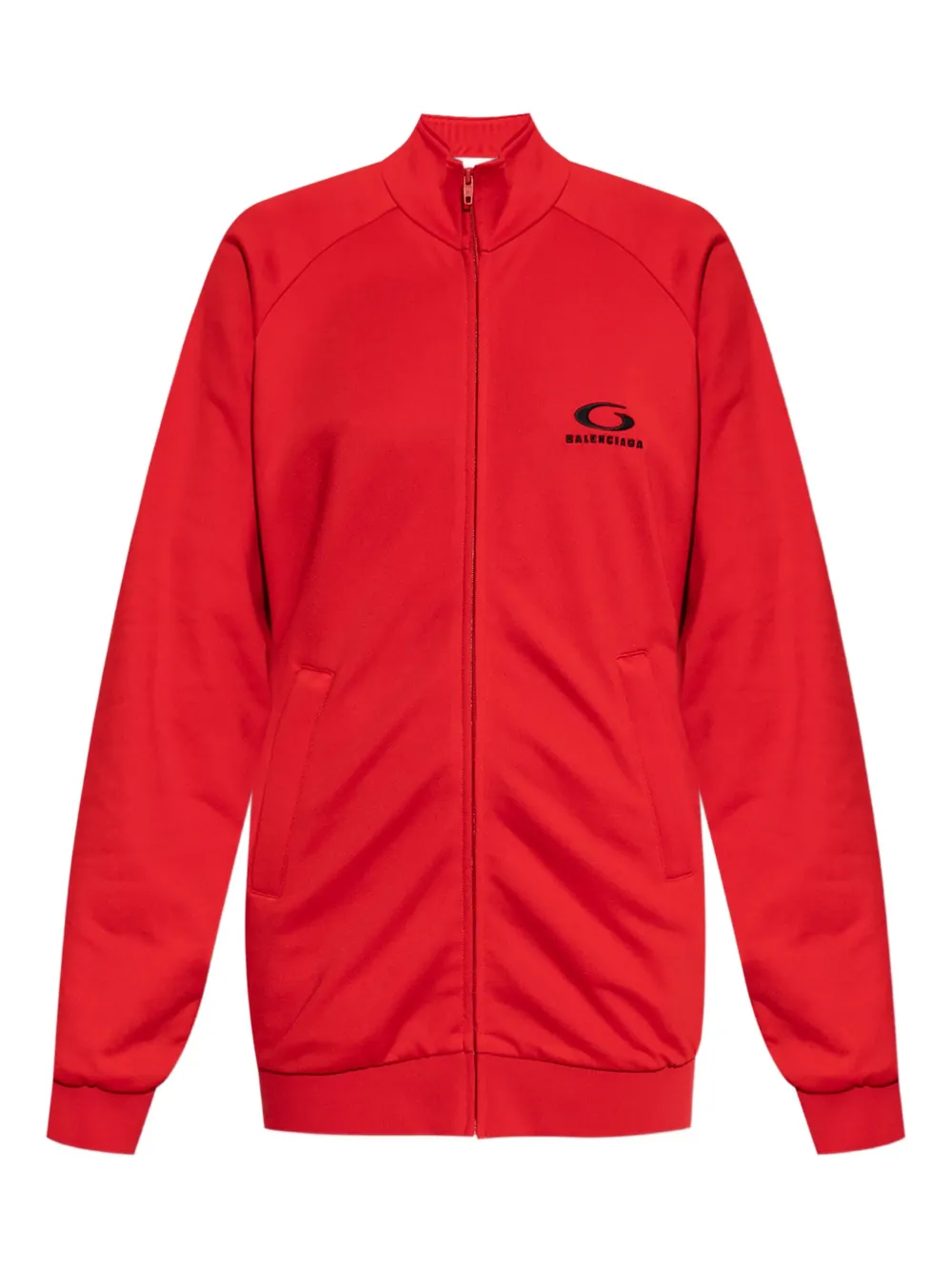 

Платье мини на молнии с логотипом BALENCIAGA, красный