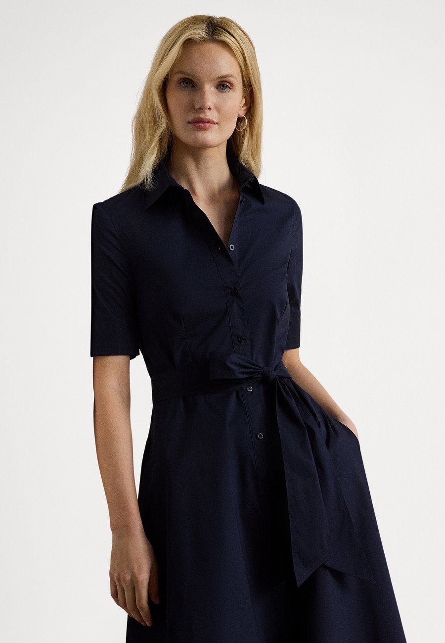 

Платье Lauren Ralph Lauren Petite BELTED COTTON-BLEND SHIRTDRESS, Navy/Dark Blue