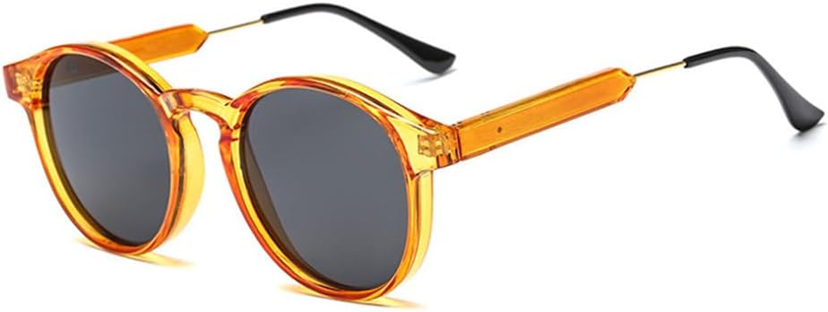 

Мужские классические круглые солнцезащитные очки в стиле ретро, ​​серая оправа, женские солнцезащитные очки с золотистыми дужками, унисекс, защита от ультрафиолета UV400 TYUVIVO, Orange-grey