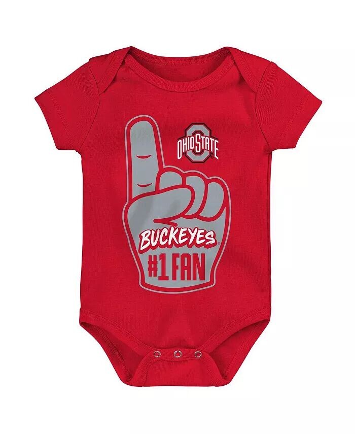 

Боди для новорожденных и младенцев для мальчиков и девочек Scarlet Ohio State Buckeyes #1 Fan Foam Finger Outerstuff