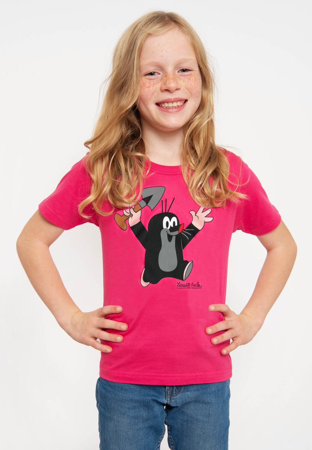 LOGOSHIRT Футболка 'Der kleine Maulwurf - Juhu' в розовом цвете — фото 2