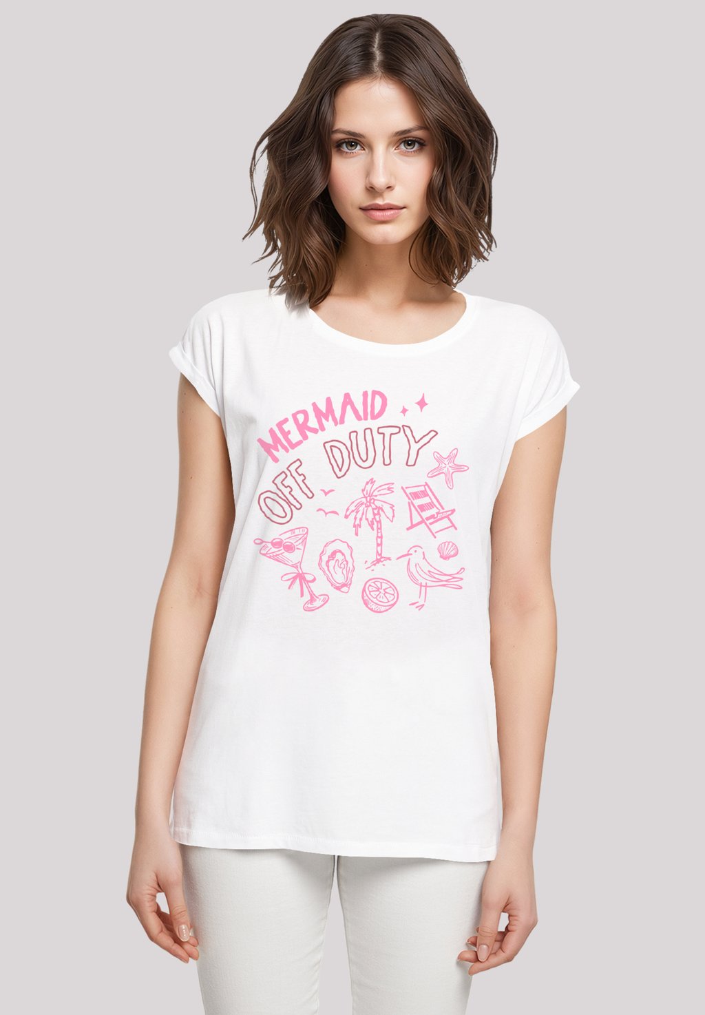 

Футболка с принтом MERMAID OFF DUTY F4NT4STIC, белый