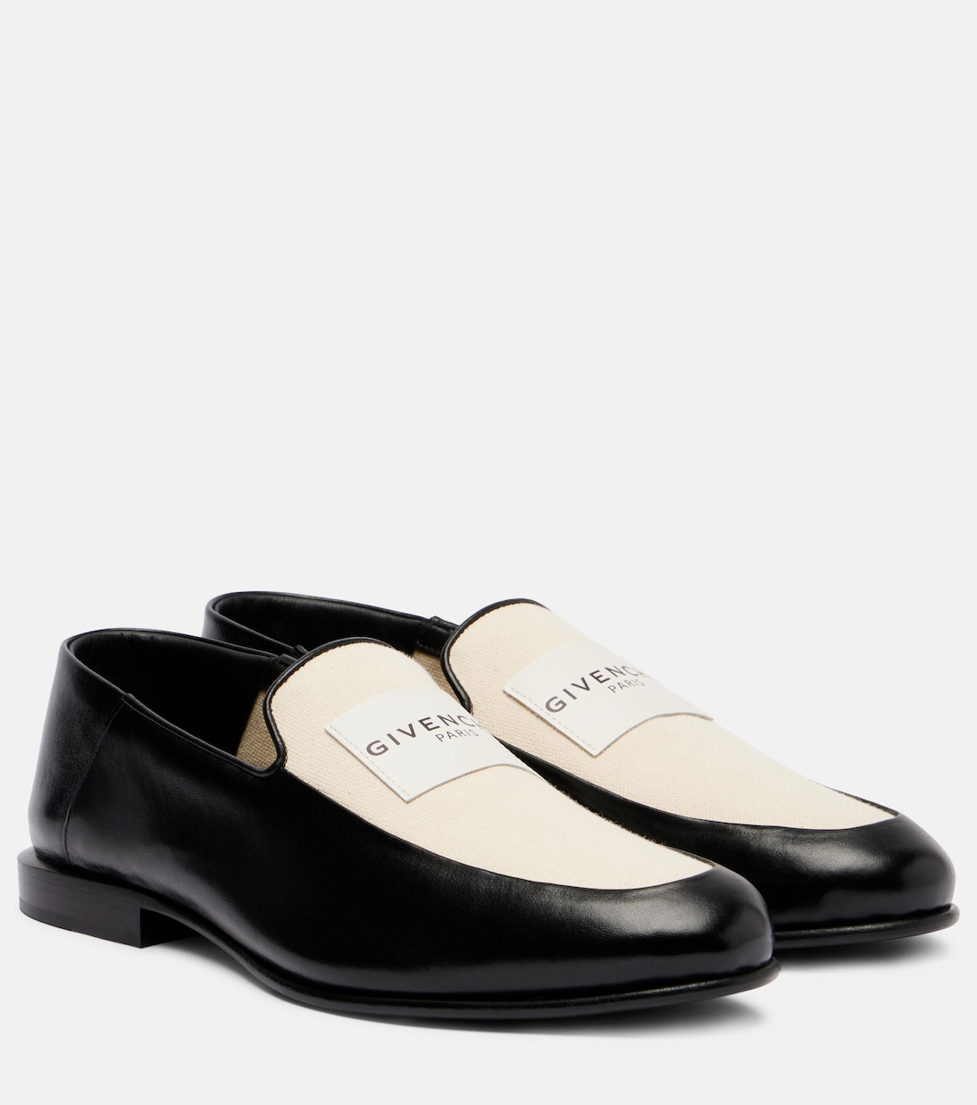 Кожаные и текстильные лоферы Label Givenchy, Black/Natural