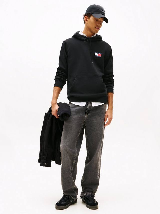 Толстовка Tommy Jeans Tommy Badge из флиса Tommy Hilfiger, Black — фото 3