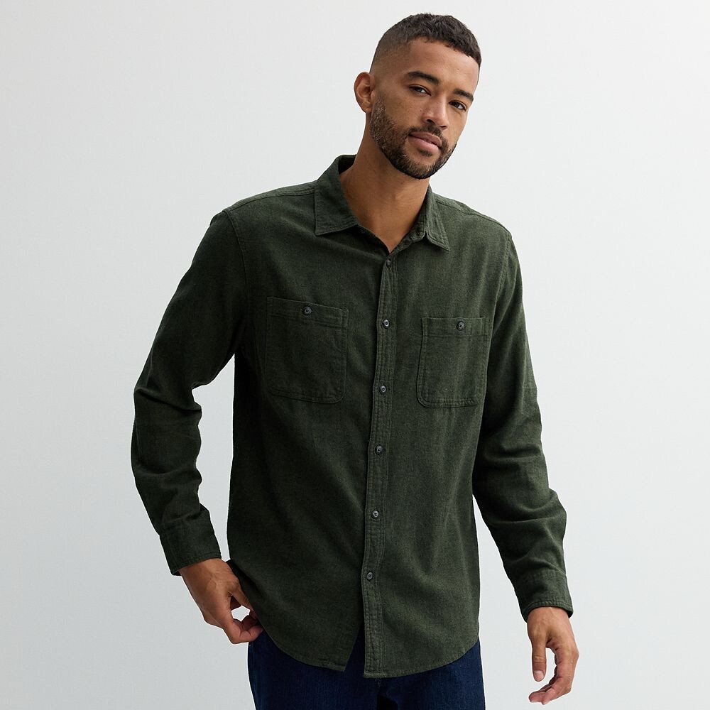 

Мужская фланелевая рубашка на пуговицах Sonoma Goods For Life, цвет Olive