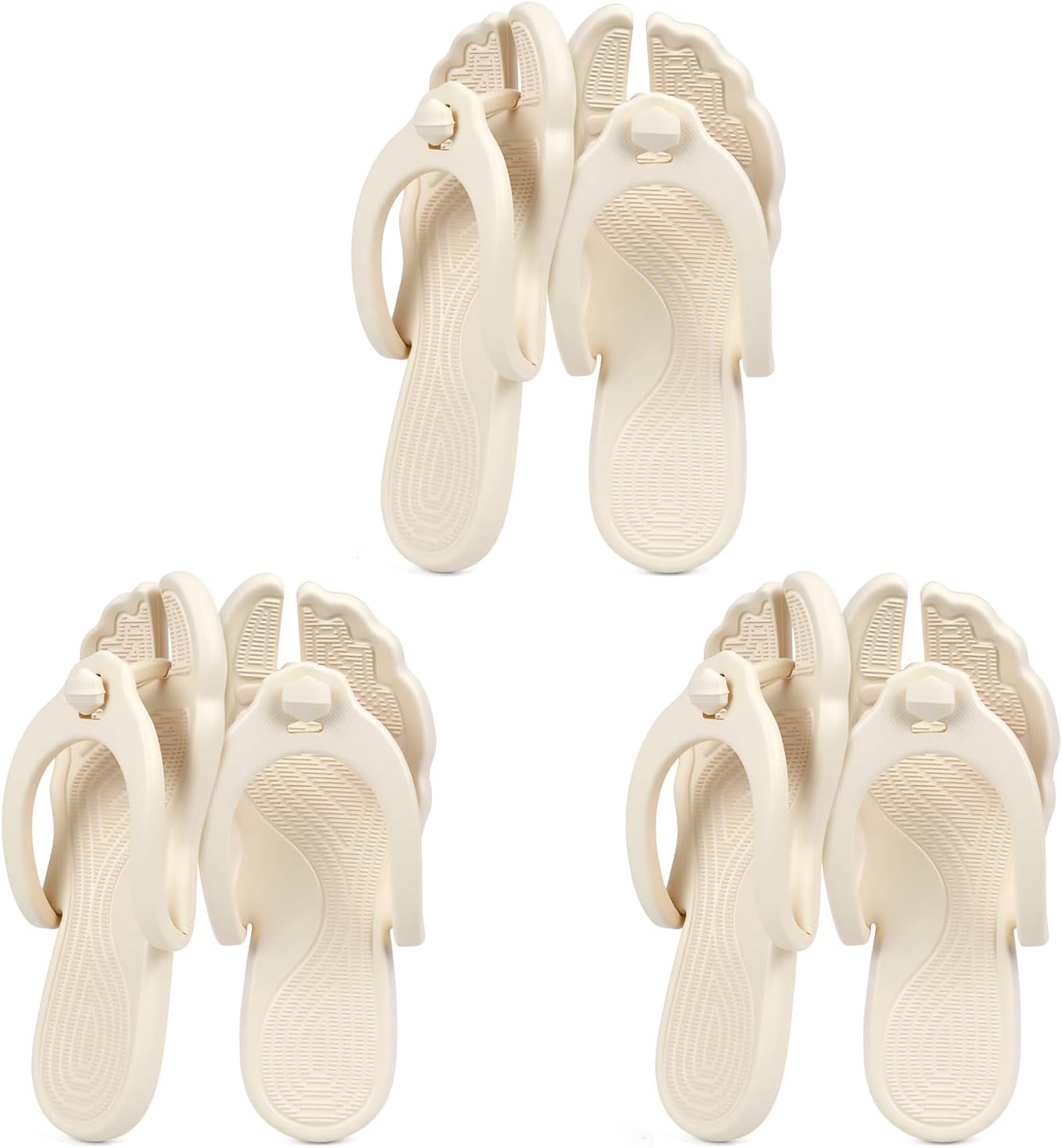 

Вьетнамки Rosoz для женщин и мужчин, складные дорожные тапочки, легкие шлепанцы для душа, нескользящие, быстро сохнущие, для ванной, кемпинга и пляжа, бежевый