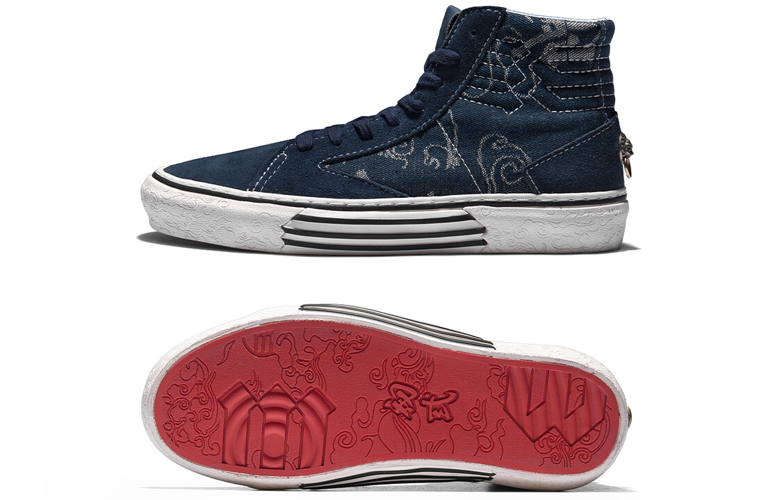 

Кроссовки Stylish Skateboarding Shoes Men High-top Denim Blue, синий