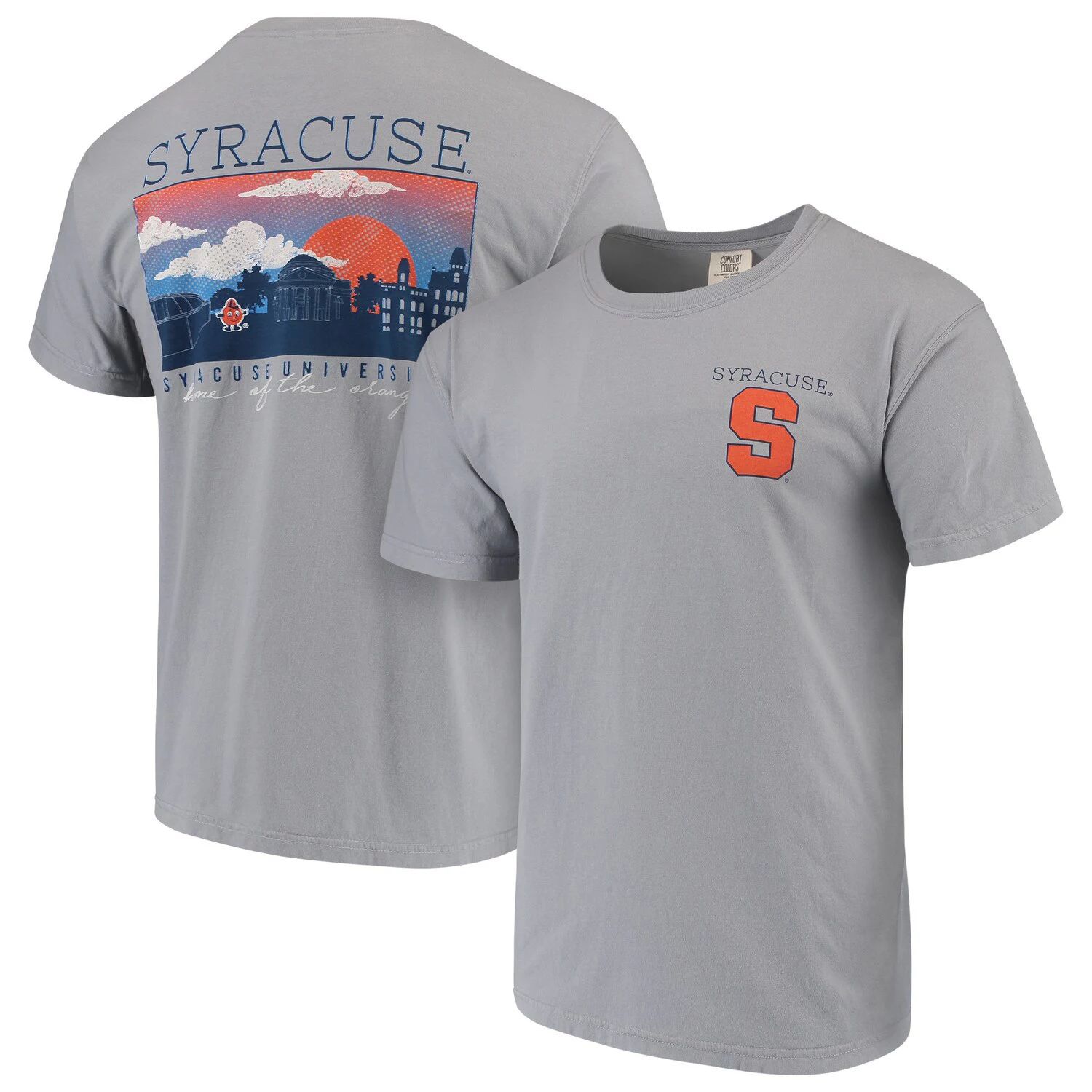 

Мужская серая футболка Syracuse Orange Comfort Colors Campus Scenery, Серый, Мужская серая футболка Syracuse Orange Comfort Colors Campus Scenery