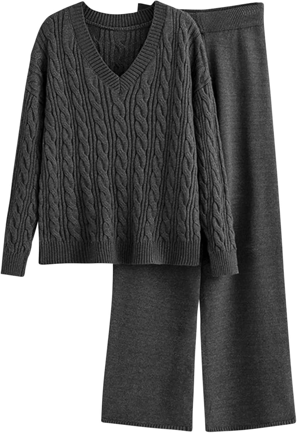 Спортивный костюм Ribbed Knit, 2 предмета, серый