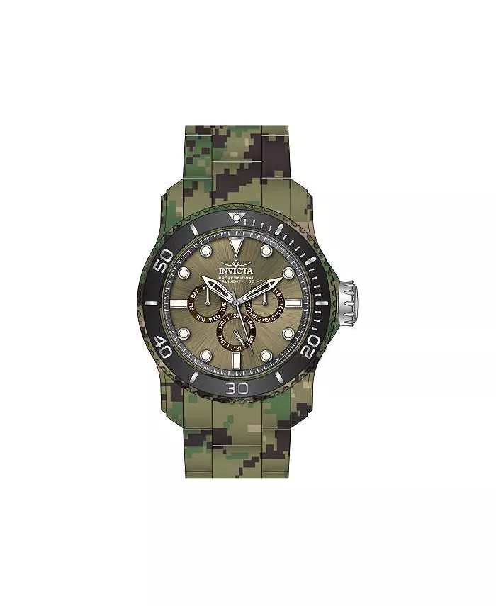 

Мужские часы 47855 Pro Diver Quartz Chronograph с коричневым, серым и хаки циферблатом Invicta, зеленый