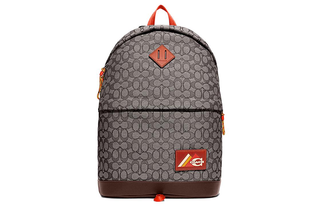 

Кожаная дорожная сумка рюкзак Tubas мужская черно-серая COACH