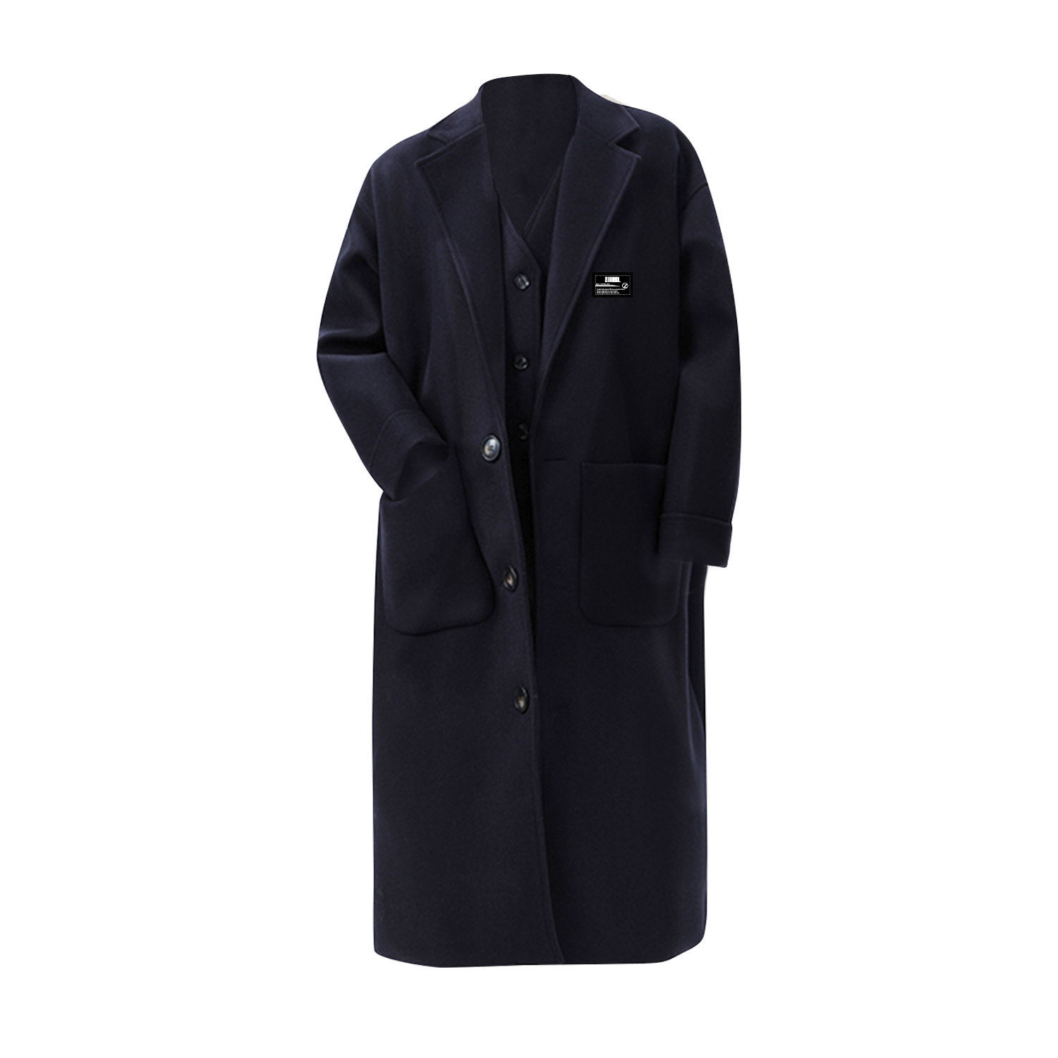 

Пальто Unisex Lapel Thickened ZIAREL, черный темно-синий