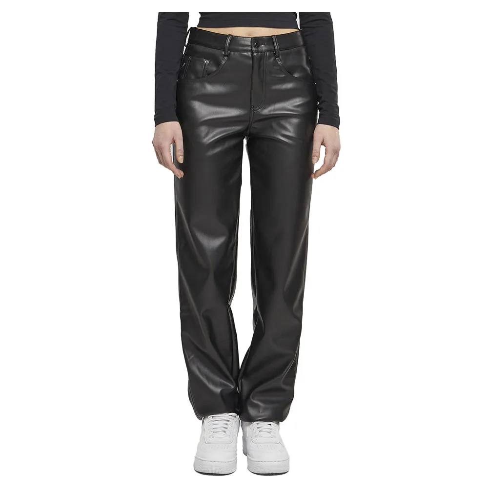 

Брюки Urban Classics Straight Leg Synthetic Leather, черный