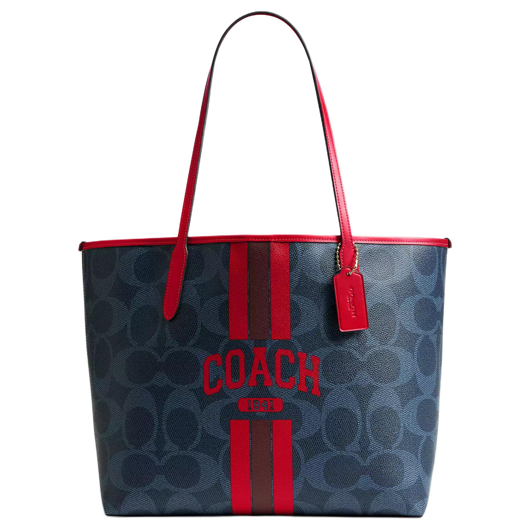 

COACH Городская сумка-шоппер из джинсовой ткани с покрытием