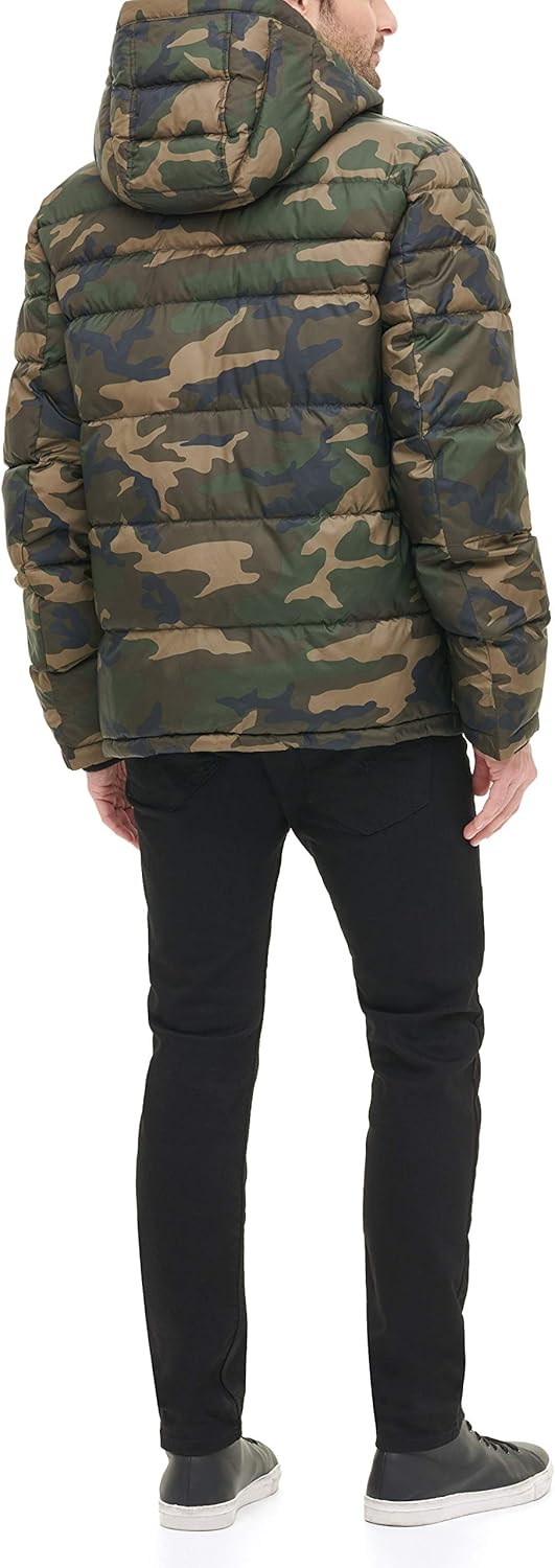 Мужская стеганая куртка-пуховик Levi's средней длины с капюшоном, Camouflage — фото 2