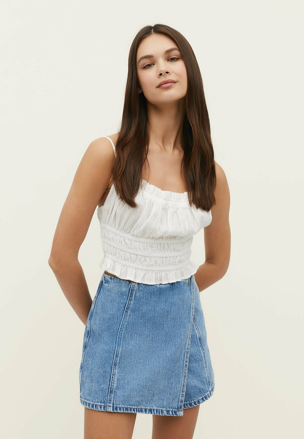 

Юбка с запахом Stradivarius, синий
