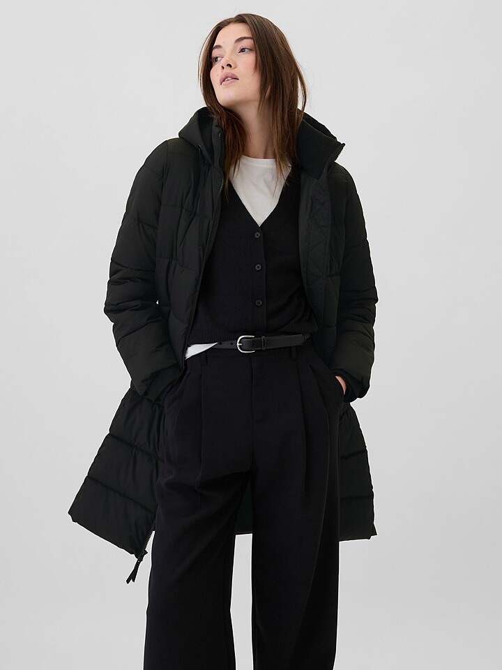 

Стеганое пальто GAP Steppmantel, черный