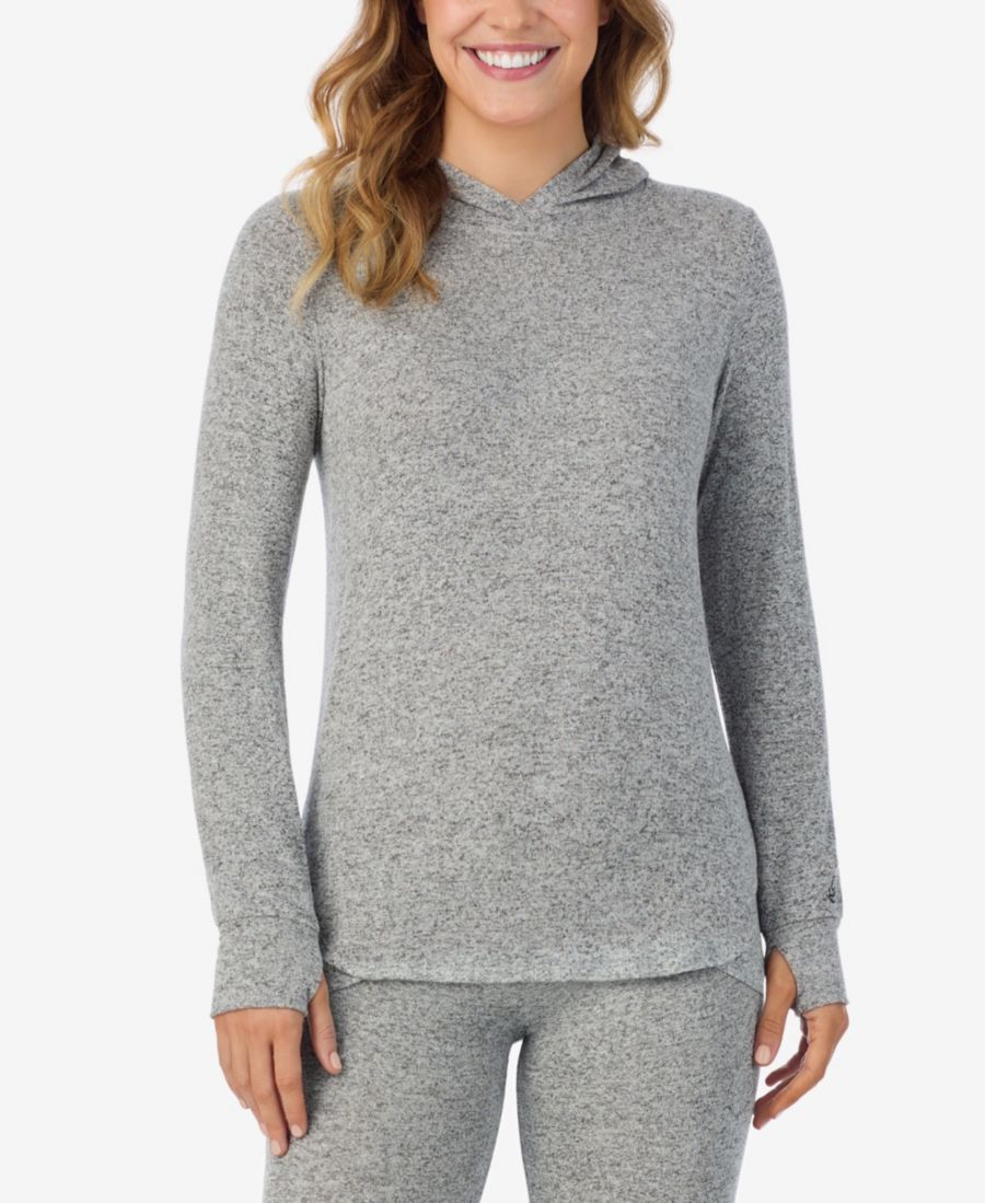 

Женская мягкая трикотажная туника с длинными рукавами и капюшоном Cuddl Duds, Gray heather