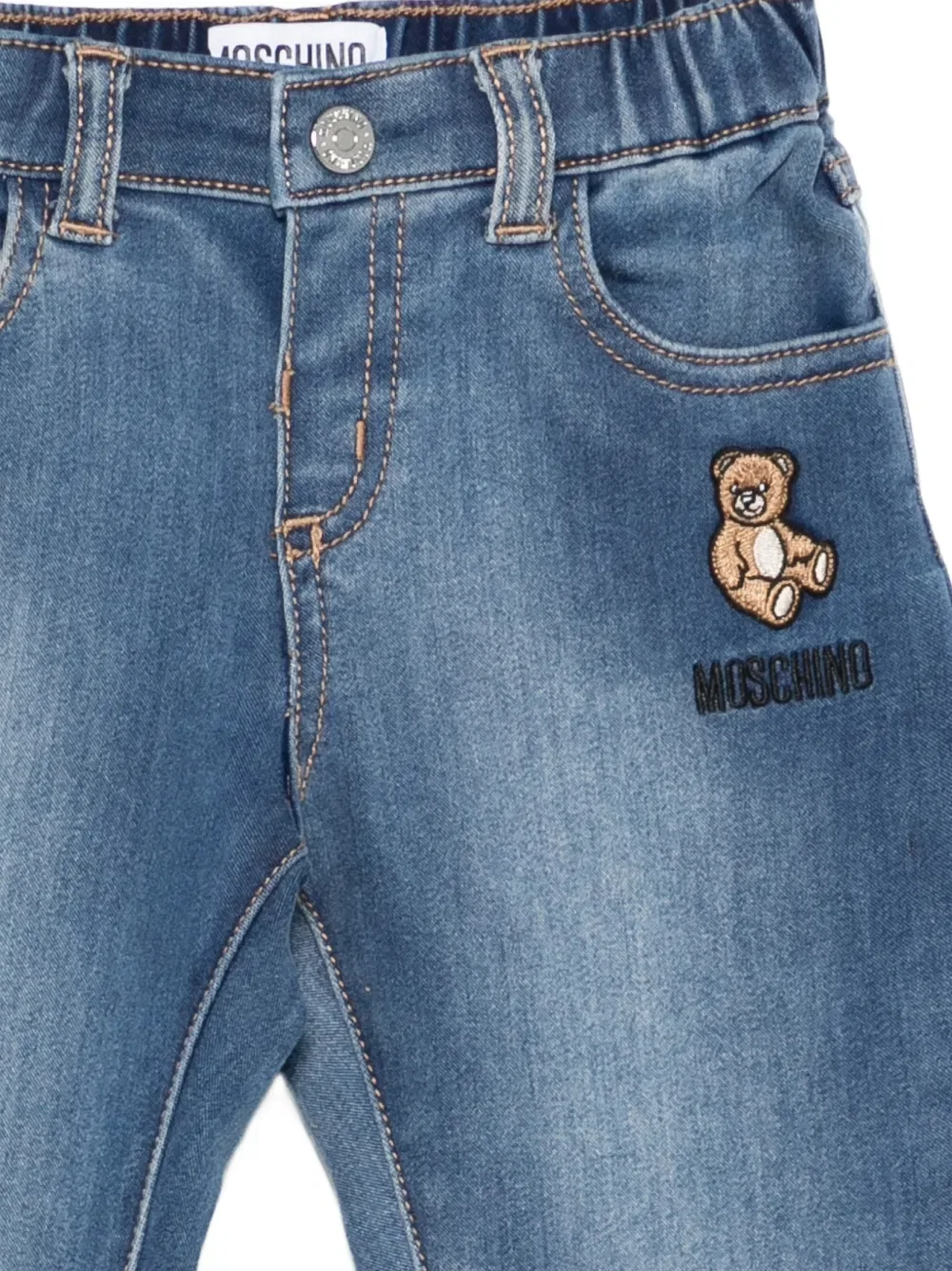 Брюки с аппликацией Moschino Kids, синий — фото 3