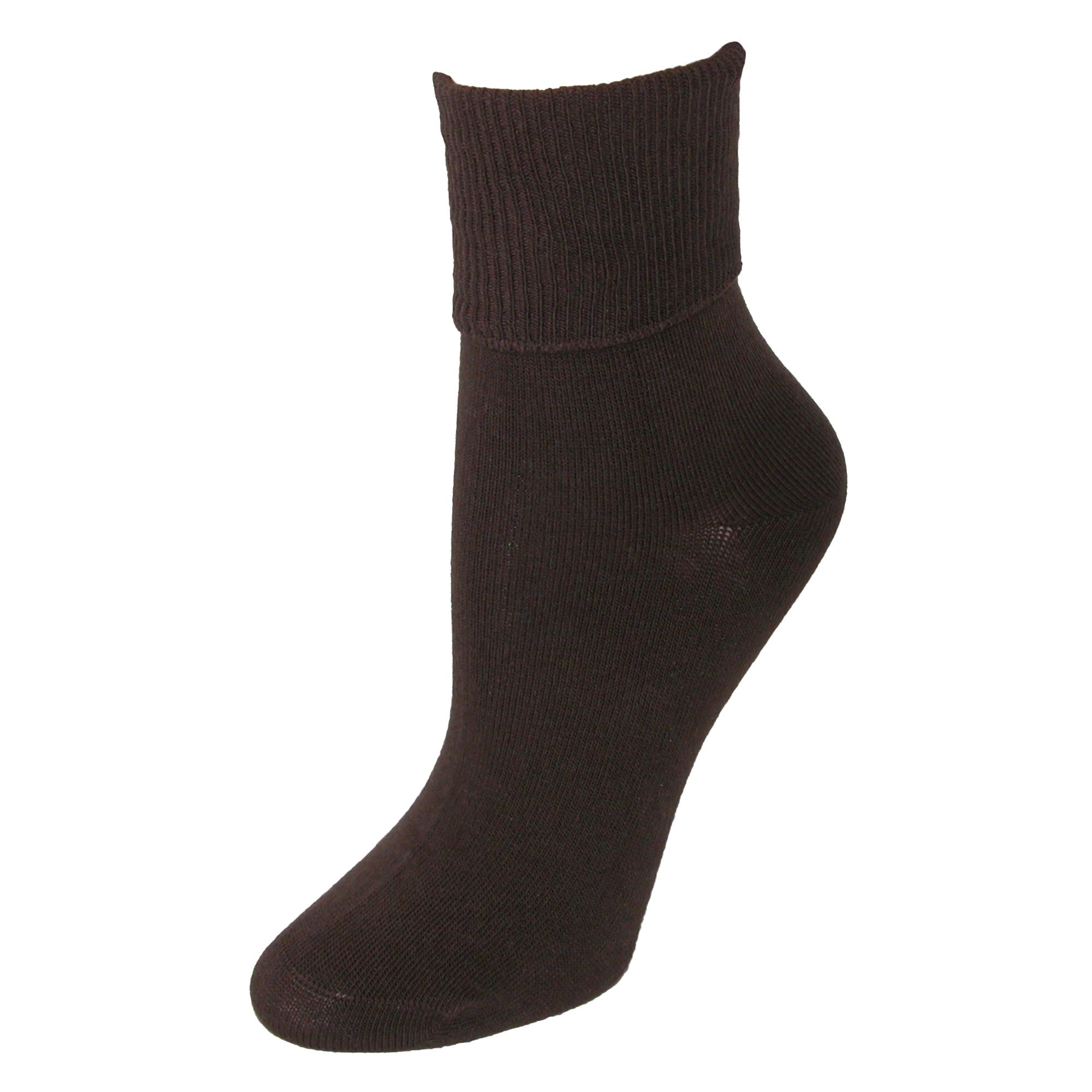 

Женские носки из органического хлопка с отворотом Jefferies Socks, цвет chocolate