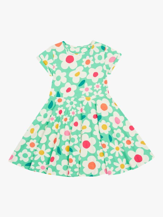 

Детское весеннее платье-футляр из органического хлопка с цветочным принтом Frugi, Green