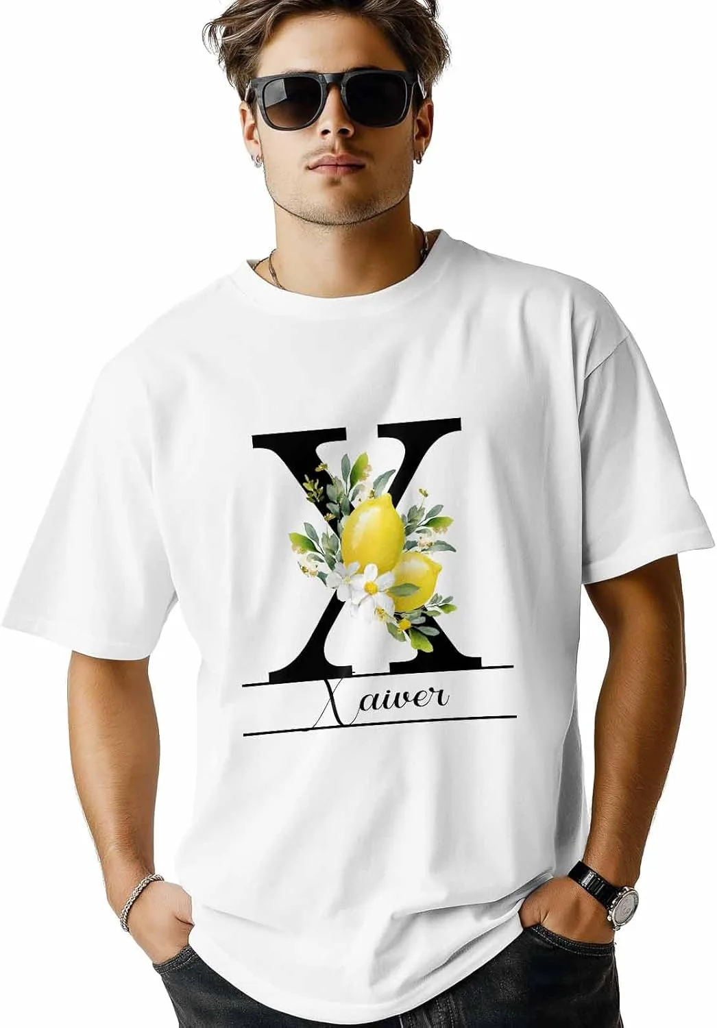 

Мужская футболка с коротким рукавом и принтом Letter Custom X NuYeBiofx