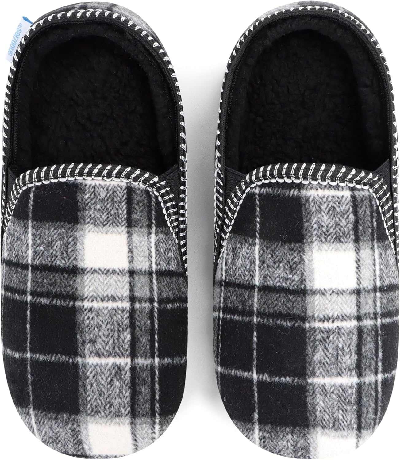 

Тапочки Snoozies Alpine Plaid с эффектом памяти для мужчин, для дома, мягкая подкладка из шерпы, мужские домашние тапки с нескользящей подошвой, черный