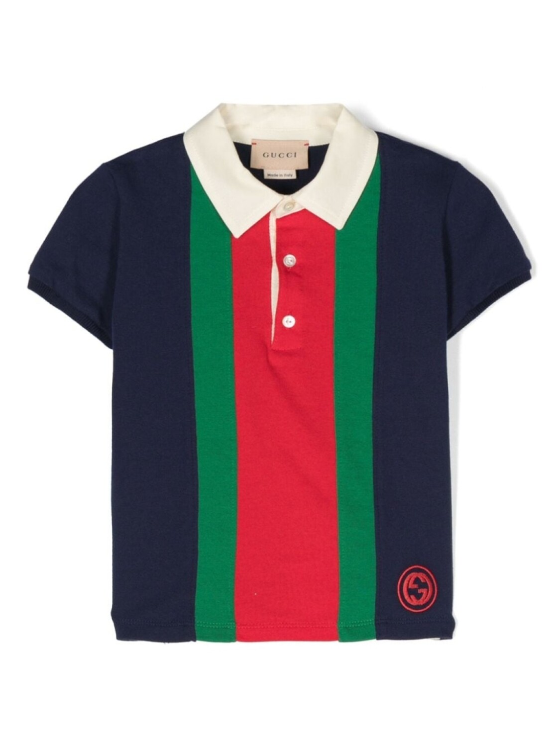 

Gucci Kids рубашка поло с отделкой Web, синий