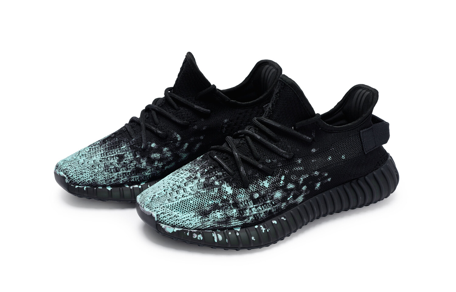 Кроссовки adidas originals Yeezy Boost 350 V2 Lifestyle Shoes Unisex Low-top Cyan, черный — фото 3