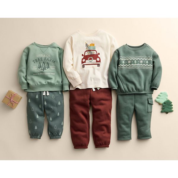 Детский комплект из футболки с длинным рукавом и брюк Little Co. By Lauren Conrad, Tan Penguin — фото 4