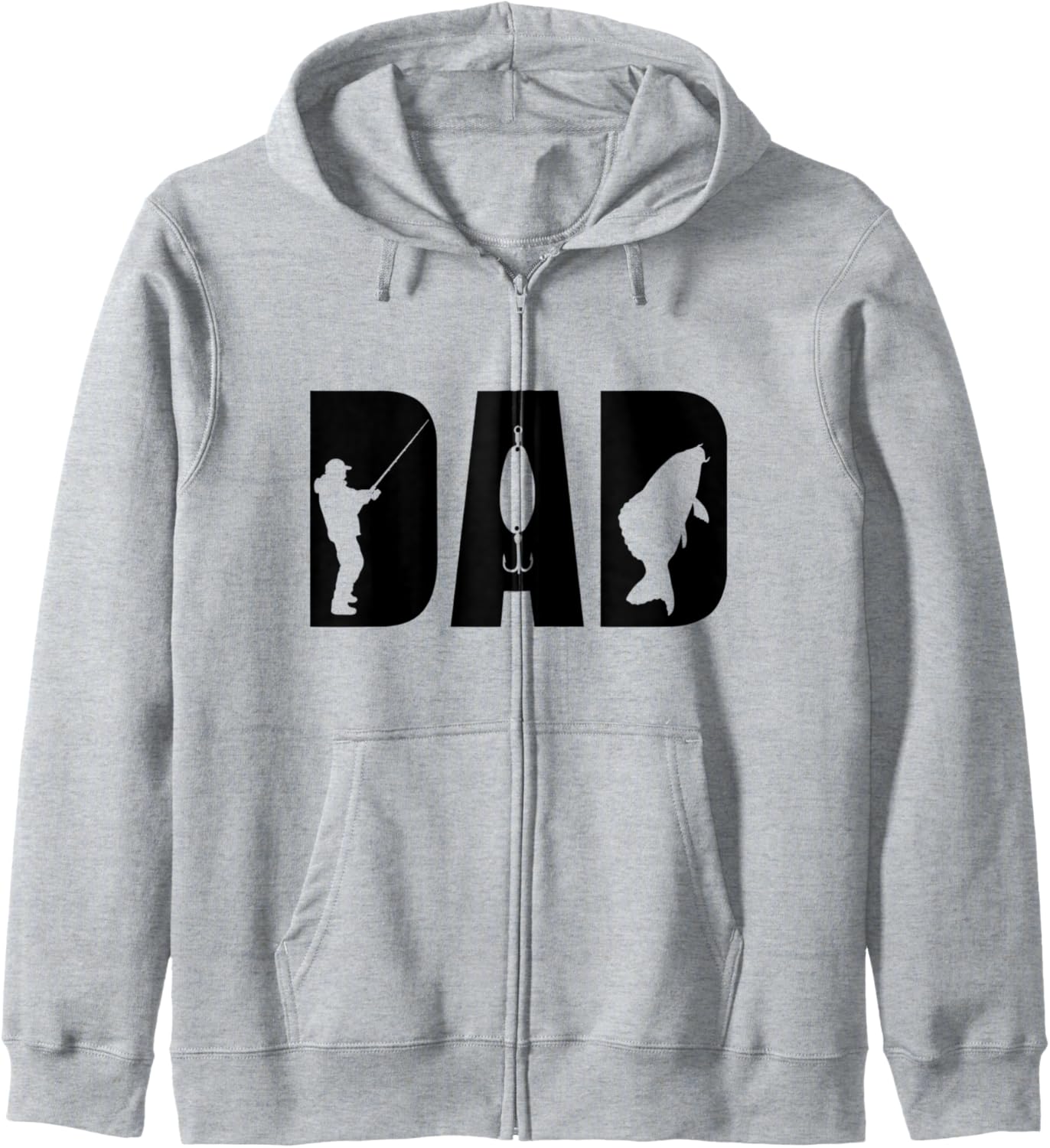 

Забавная толстовка на молнии с рыболовной тематикой ко Дню отца Happy Father'S Day Dad That Fish, серый
