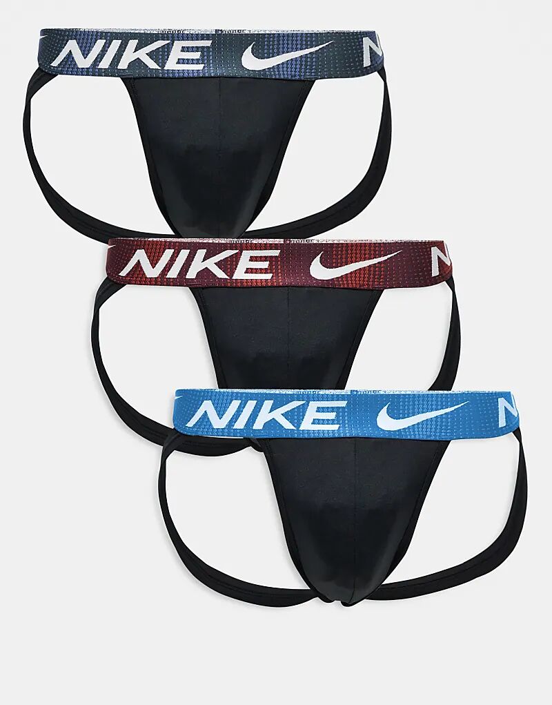 

Комплект из 3 спортивных штанов Nike Dri-Fit Essential Microfiber черного цвета с контрастными поясами