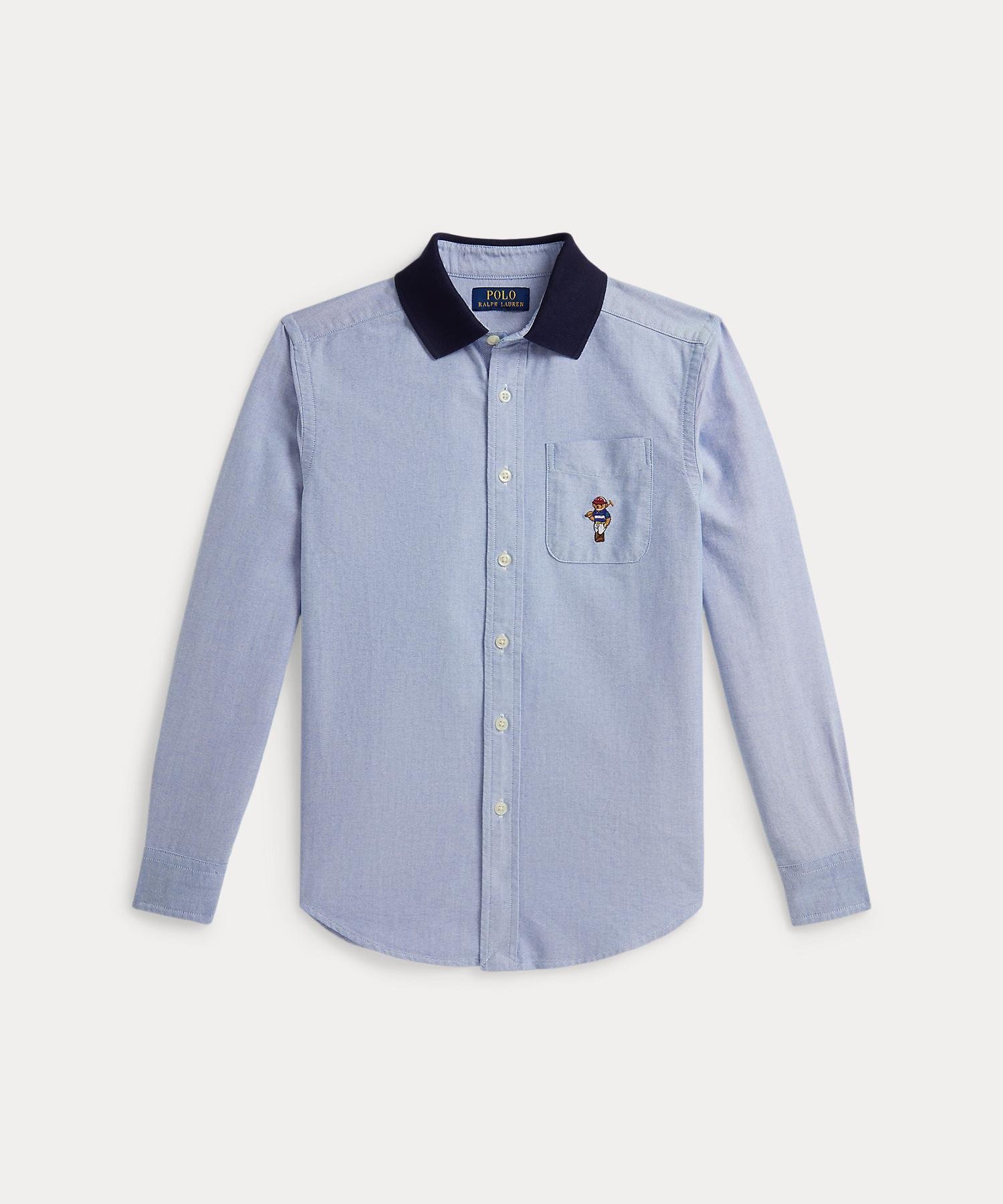 Рубашка Polo Bear из оксфордской вязки с воротником (для мальчиков, возраст 8-20 лет) Polo Ralph Lauren, 400 Blue