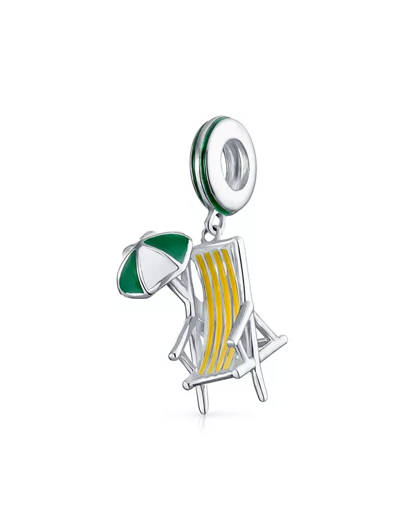 

Тропический зонтик для пляжного кресла с подвеской в виде бусины, эмалированное серебро Bling Jewelry, green