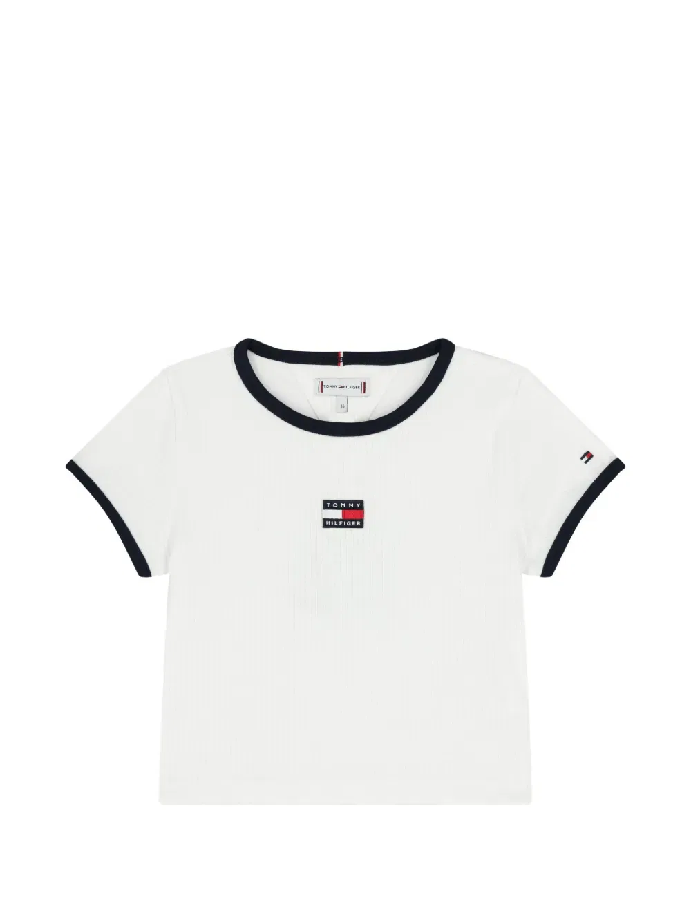 Футболка с ребристой отделкой Tommy Hilfiger Junior, белый