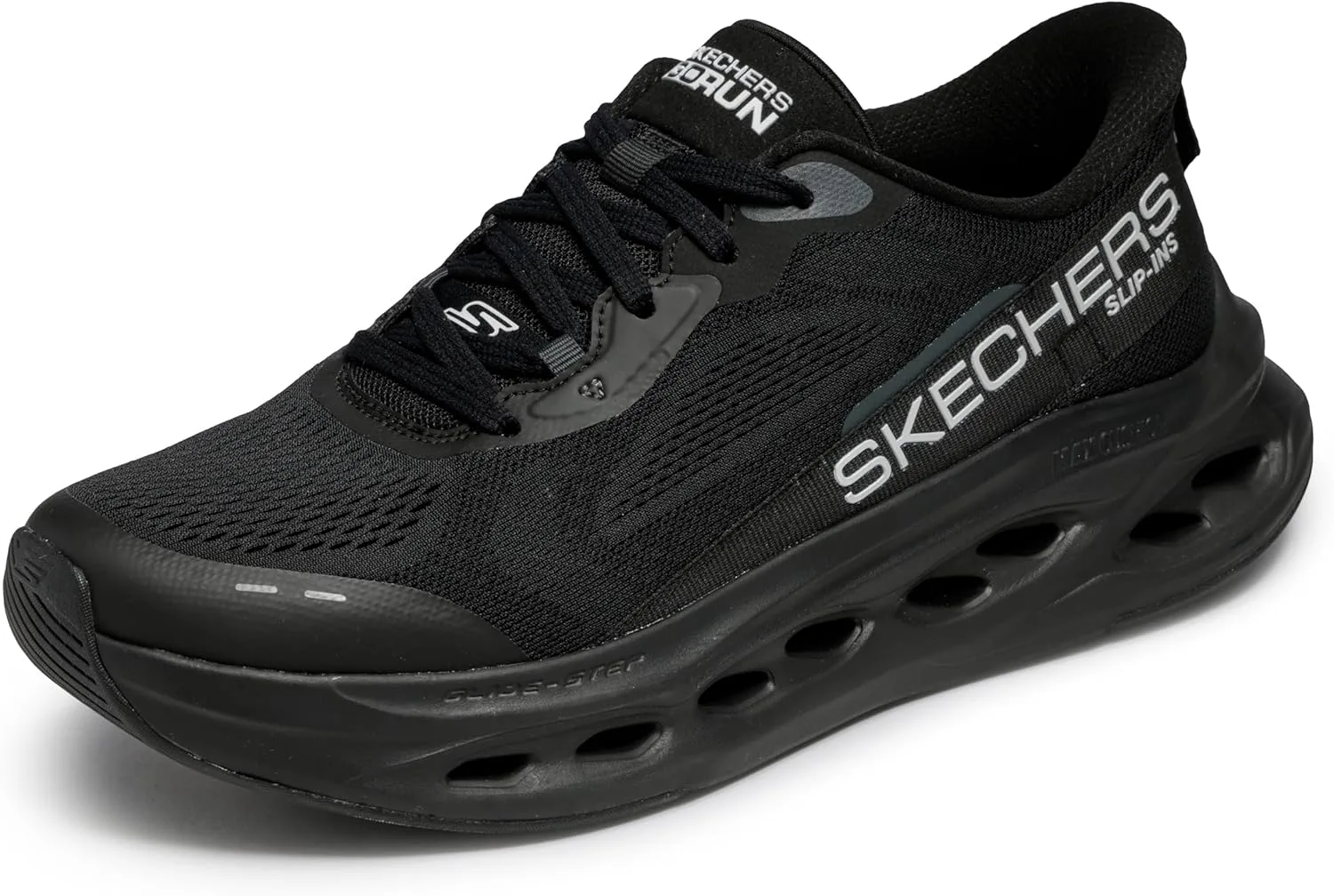 Мужские кроссовки Skechers Max Cushioning Glide Step с амортизацией, надевание без помощи рук, черный — фото 2