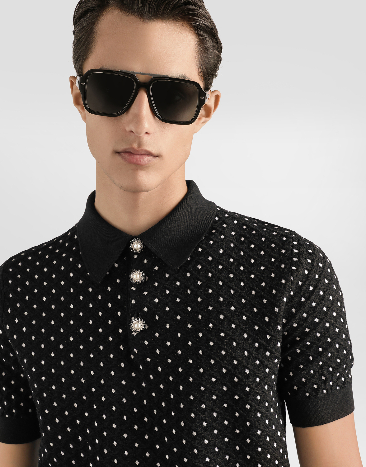 Поло с микро-точечным стежком Dolce & Gabbana, мультиколор — фото 4