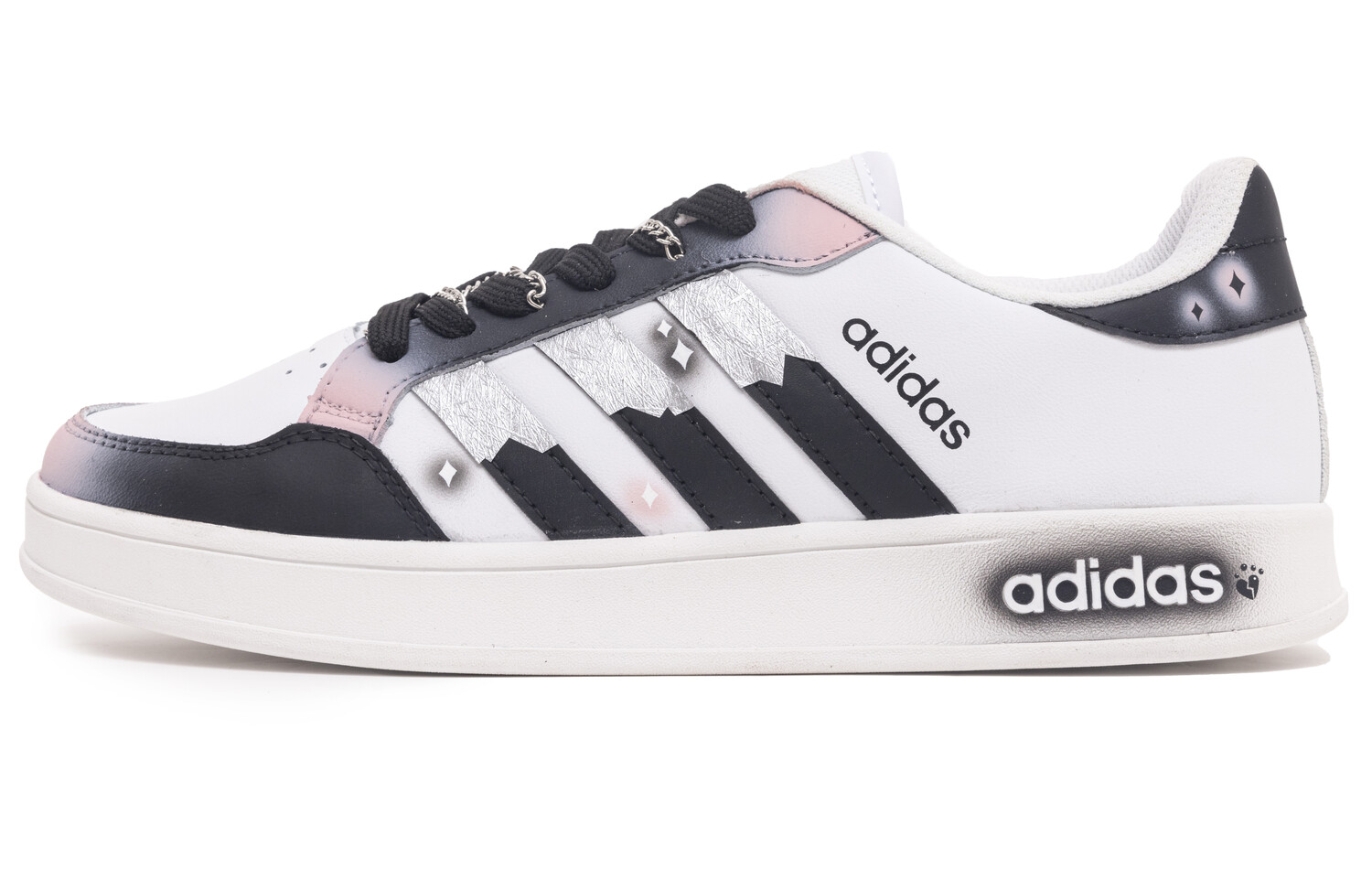 

Кроссовки Adidas Neo Breaknet Skateboard Shoes Women's Low-Top White Black Pink, белый